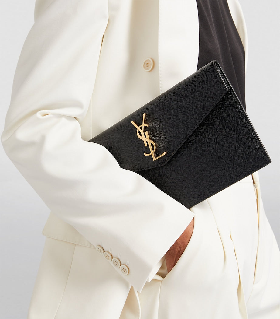 【サンローラン】贅沢な装いに Uptown レザー クラッチBag 早い者勝ち