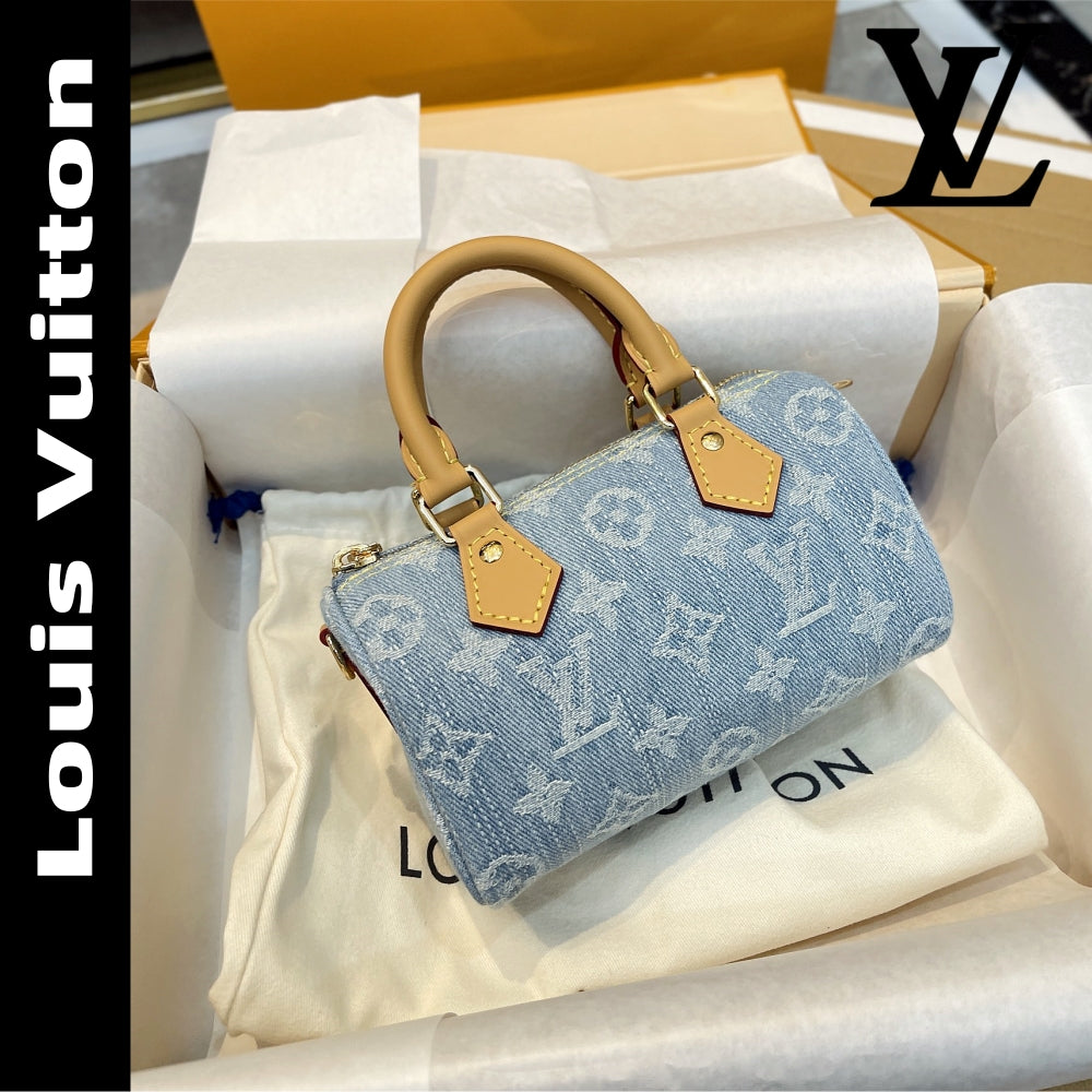 【ルイヴィトン】爽やかなデニム♪ ナノスピーディー♪ ショルダーバッグ 16