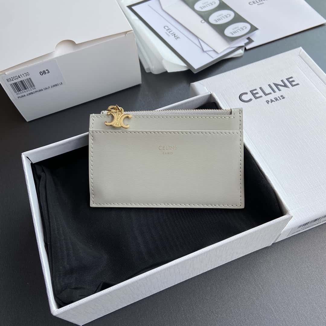 【セリーヌ】2色ギフトにも*送料込☆ ジップ付きカードホルダー トリオンフ チャーム
